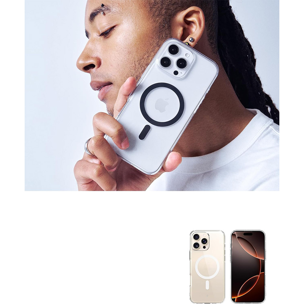 Etui Spigen Caseology Capella Mag MagSafe do iPhone 16 Pro, przezroczysto-białe